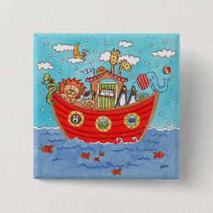 Noah's Ark 2 Inch Square Button