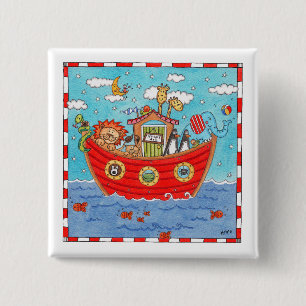Noah's Ark 2 Inch Square Button