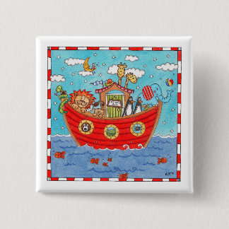 Noah's Ark  2 Inch Square Button