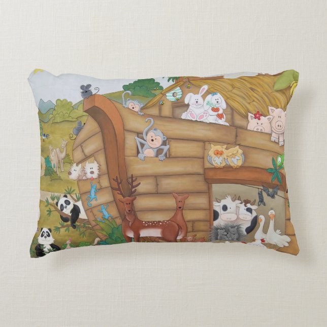 Noah's Ark Accent Pillow (Front)