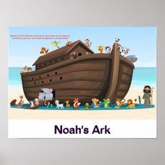 Noah's Ark Adventure – Playful Animal Pair Artwork Poster