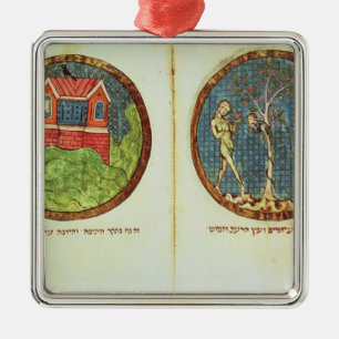 Noah's Ark and Adam and Eve Metal Ornament
