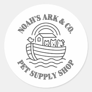 Noah's Ark and Co. Pet Supply Shop Classic Round Sticker