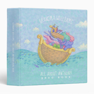 Noah's Ark Animals Blue Grandma Brag Book Binder