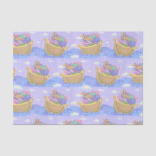 Noah's Ark Animals Purple Pattern Tissue Paper