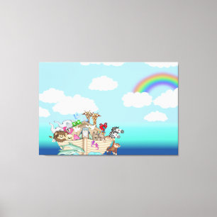 Noah's Ark Baby Nursery Art Wall Canvas