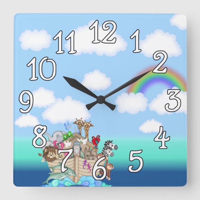 Noahs Ark Baby Nursery Horloge murale (Recto)
