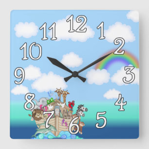 Noahs Ark Baby Nursery Wall Clock