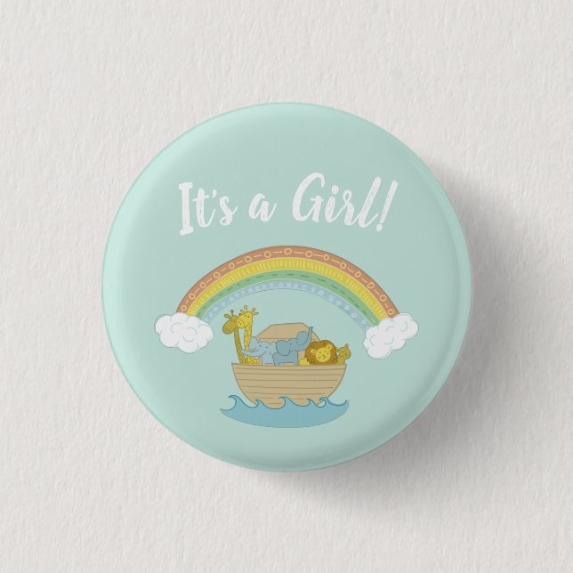 Noah's Ark Baby Shower 1 Inch Round Button (Front)