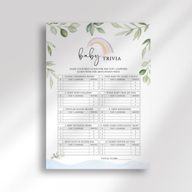 Noah's Ark Baby Shower Baby Trivia Game Invitation (Creator Uploaded)