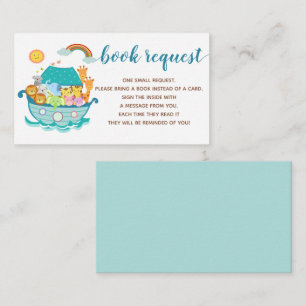 Noah's Ark Baby Shower Book Request Enclosure Card