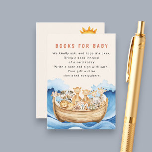 Noah's Ark Baby Shower Books for Baby Enclosure  Card