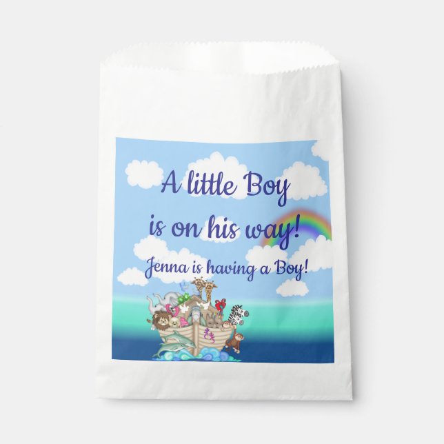 Noah's Ark Baby Shower Favour Bag (Front)