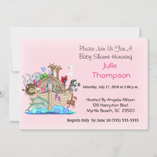Noah's Ark  Baby Shower Invitation (Front)