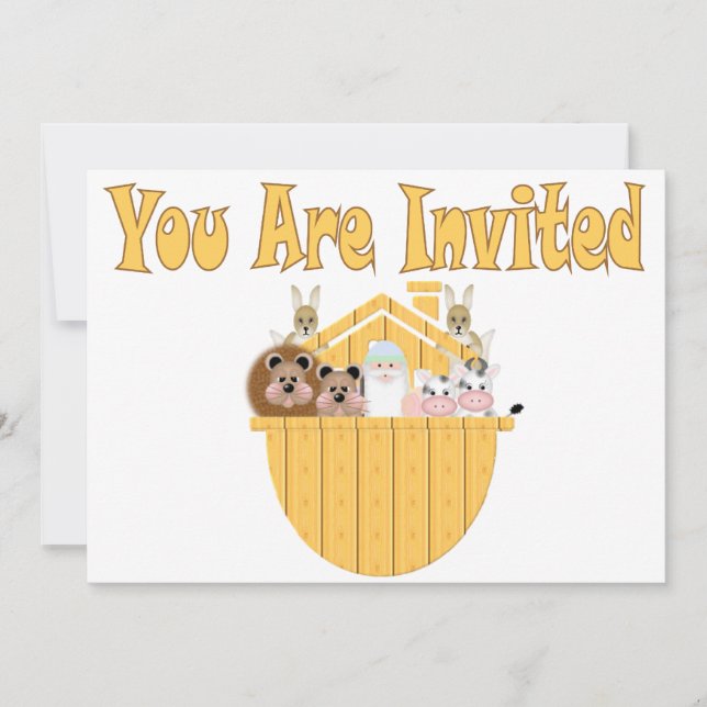 Noah's Ark Baby Shower Invitation (Front)