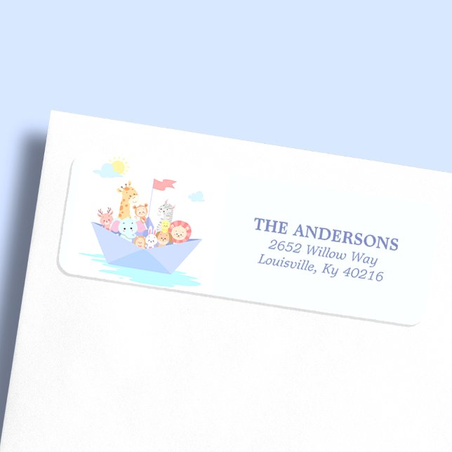 Noah's Ark Baby Shower Return Address (Creator Uploaded)
