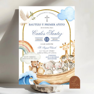 Noah's Ark Baptism Invitation