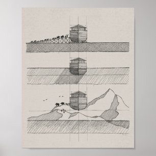 Noah's Ark - Bible Art, Nautical Ship Poster