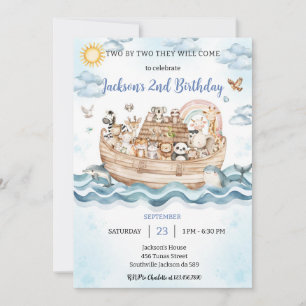 Noah's Ark Birthday Invitation
