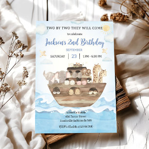 Noah's Ark Birthday Invitation