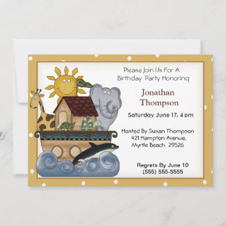 Noah's Ark  Birthday Invitation