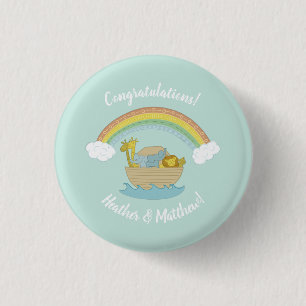 Noah's Ark Boho Baby Shower 1 Inch Round Button
