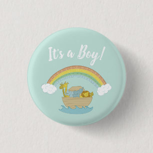 Noah's Ark Boho Baby Shower 1 Inch Round Button