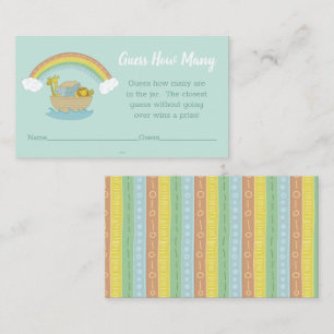 Noah's Ark Boho Baby Shower Guess How Many Game Enclosure Card