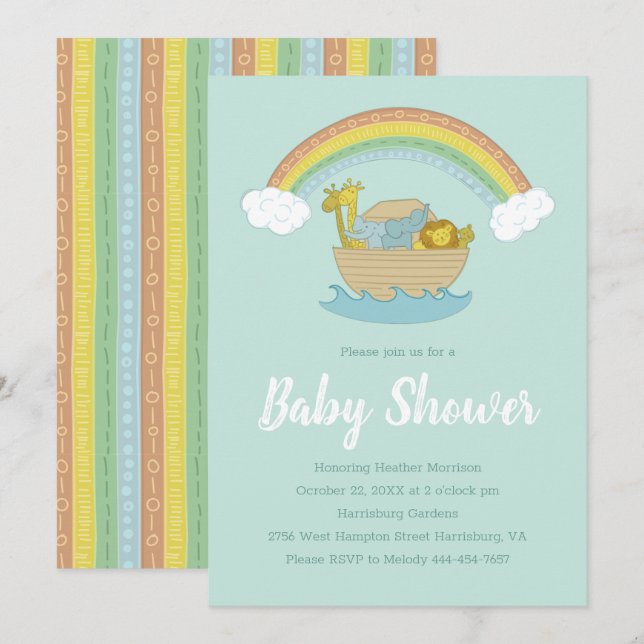 Noah's Ark Boho Baby Shower Invitation (Front/Back)