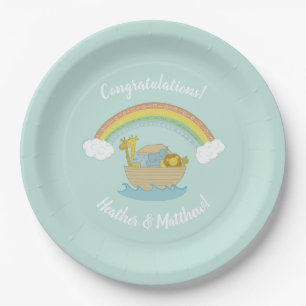Noah's Ark Boho Baby Shower Paper Plate