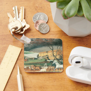Noah's Ark by Edward Hicks, Vintage Folk Art Keychain