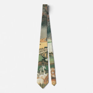Noah's Ark by Edward Hicks, Vintage Folk Art Tie
