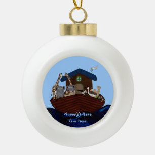 Noah's Ark Ceramic Ball Christmas Ornament