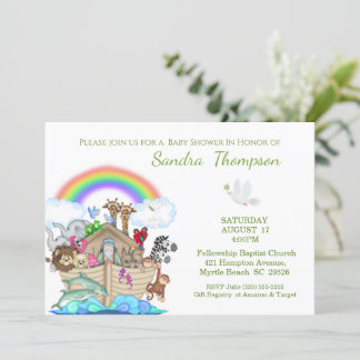 Noah's Ark  Christian Baby Shower Invitation