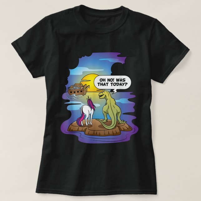 Noahs Ark Christian Pun Bibble The Last Unicorn Di T-Shirt (Design Front)