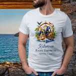 Noah's Ark Cute Animals Blue Boy Baby Shower Tri-Blend Shirt<br><div class="desc">Welcome to our "Noah's Ark Cute Animals Blue Boy Baby Shower" collection, where charm meets whimsy in every detail. Inspired by the timeless story of Noah's Ark, this collection captures the innocence and joy of welcoming a new bundle of joy into the world. Imagine adorable animals in soft shades and...</div>