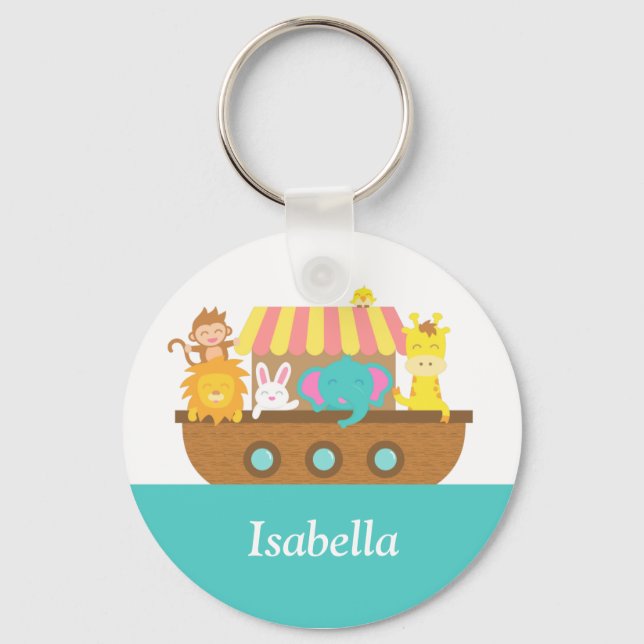 Noah's Ark, Cute Animals for kids Keychain (Front)