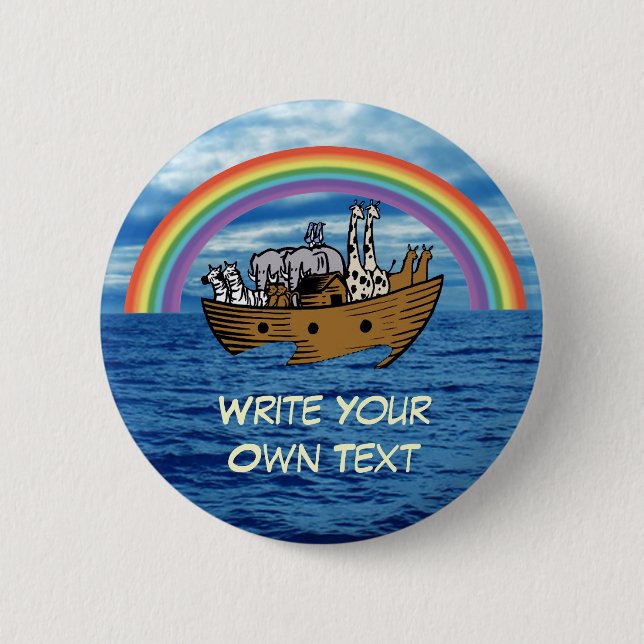 Noah's Ark - God's Rainbow Covenant 2 Inch Round Button (Front)