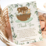 Noah's Ark Greenery Baby Shower Gender Neutral  Thank You Card<br><div class="desc">Personalize this chic Noah's Ark baby shower thank you card with your own wording easily and quickly,  simply press the customize it button to further re-arrange and format the style and placement of the text.  Matching items available in store!  (c) The Happy Cat Studio.</div>