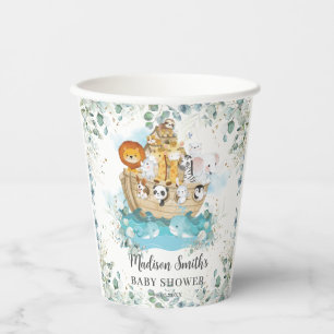 Noah's Ark Greenery Gender Neutral Baby Shower Paper Cups