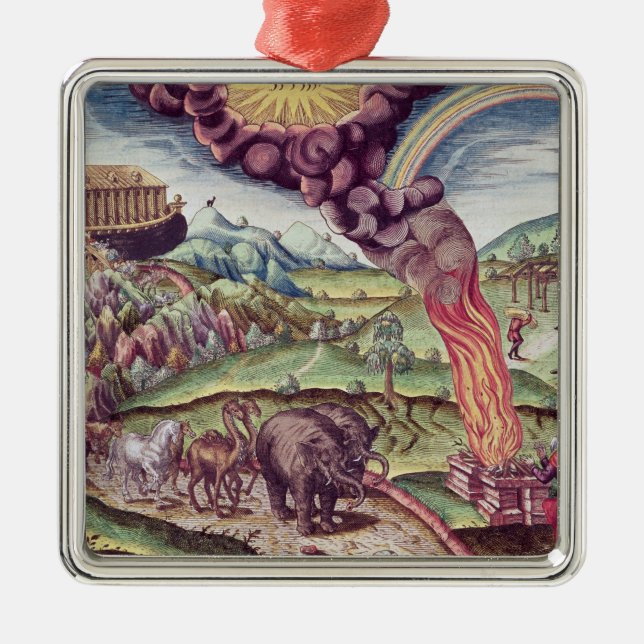 Noah's Ark, illustration from 'Brevis Narratio' Metal Ornament (Front)