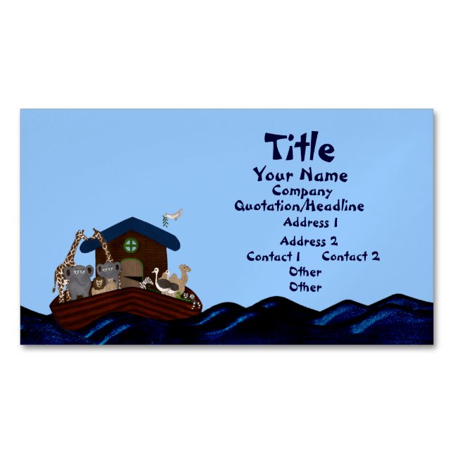 Noah's Ark Magnetic Business Card (Front)