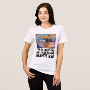 NOAH'S ARK MALE & FEMALE CHRISTIAN T-SHIRT Tri-Blend SHIRT