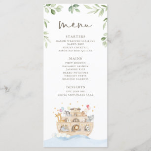 Noah's Ark Menu Cards