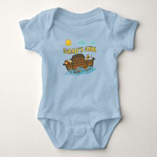 Noah's Ark One Piece Sleeper Button Bottom Baby Bodysuit