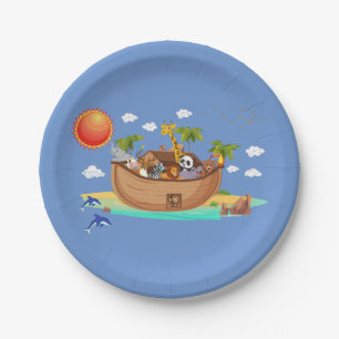 Noah's ark paper plate
