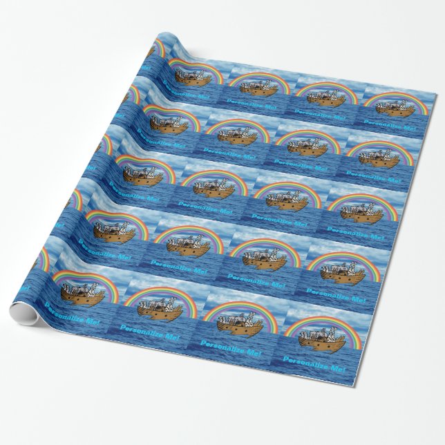 Noah's Ark - Personalize Me! Wrapping Paper (Unrolled)