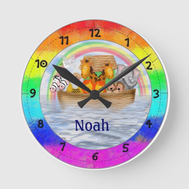 Noah's Ark Personalized Wall Clock (Front)
