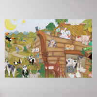 Noahs Ark Poster Peinture murale pour bébé crèche