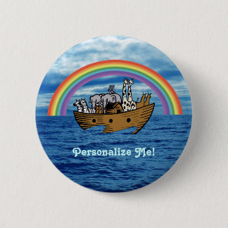 Noah's Ark & Rainbow 2 Inch Round Button